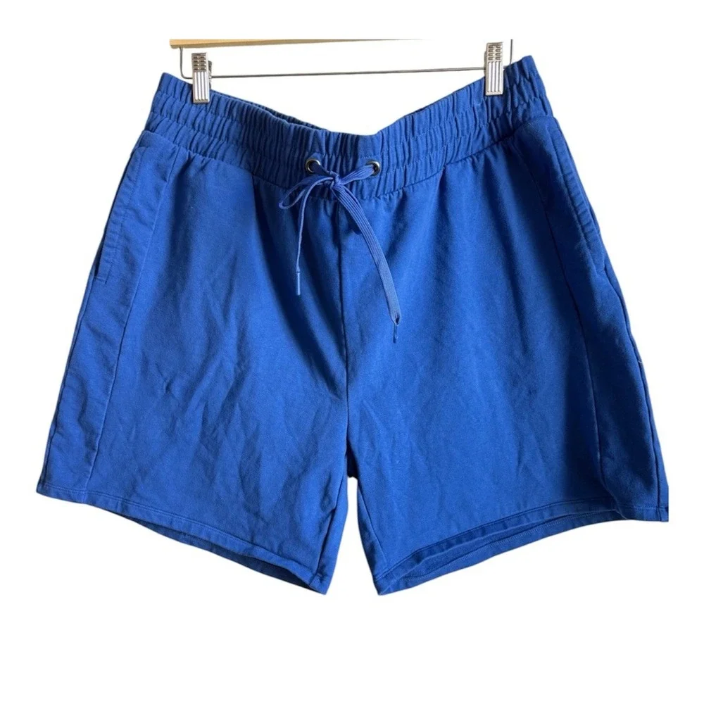 Crane Pull On Shorts Womens Size XL Blue Drawstring Waist Pockets Stretch Lounge